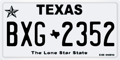 TX license plate BXG2352