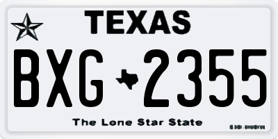 TX license plate BXG2355