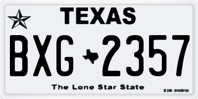 TX license plate BXG2357