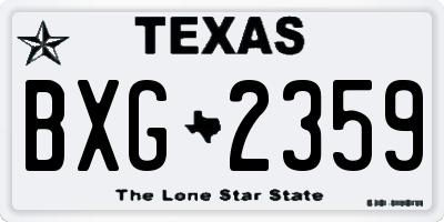TX license plate BXG2359