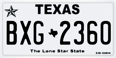 TX license plate BXG2360