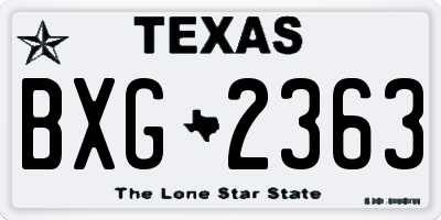 TX license plate BXG2363