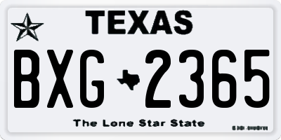 TX license plate BXG2365