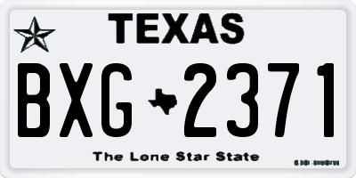 TX license plate BXG2371
