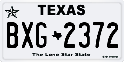 TX license plate BXG2372