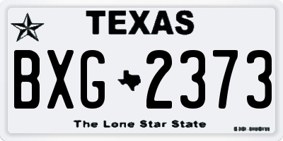TX license plate BXG2373