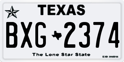 TX license plate BXG2374