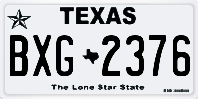 TX license plate BXG2376