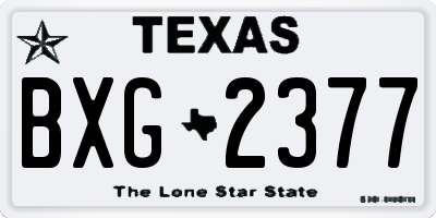 TX license plate BXG2377
