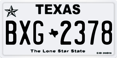 TX license plate BXG2378