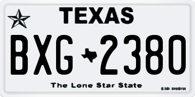 TX license plate BXG2380