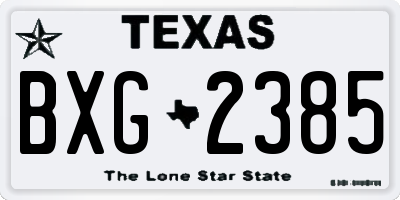 TX license plate BXG2385