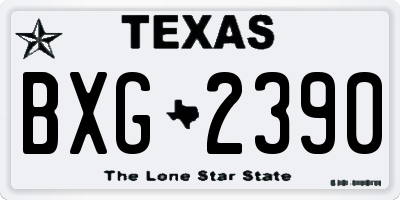 TX license plate BXG2390