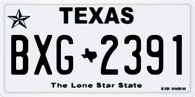 TX license plate BXG2391
