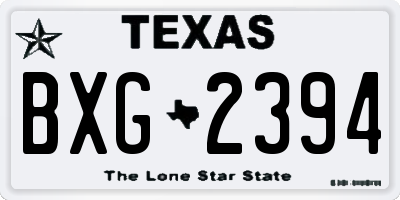 TX license plate BXG2394