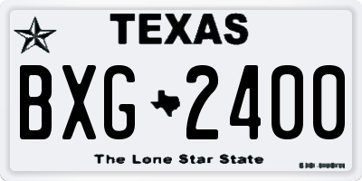 TX license plate BXG2400
