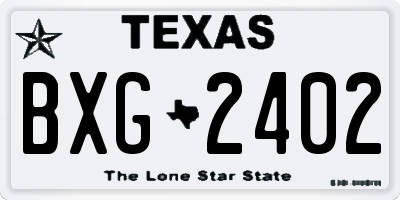 TX license plate BXG2402