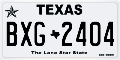 TX license plate BXG2404