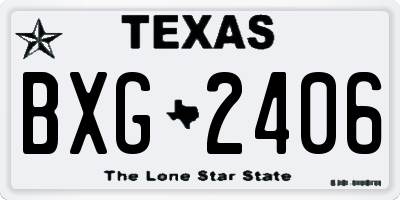 TX license plate BXG2406