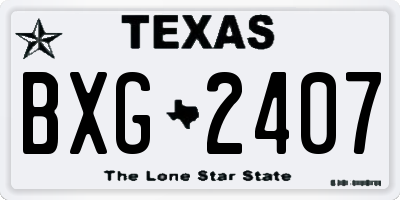 TX license plate BXG2407