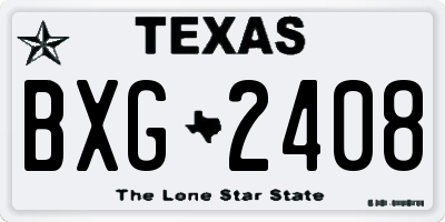 TX license plate BXG2408