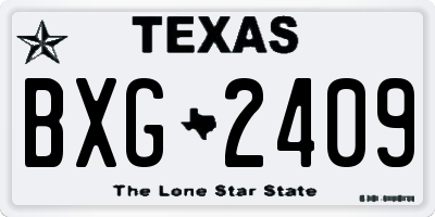 TX license plate BXG2409