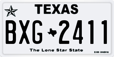 TX license plate BXG2411