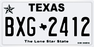 TX license plate BXG2412