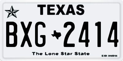 TX license plate BXG2414