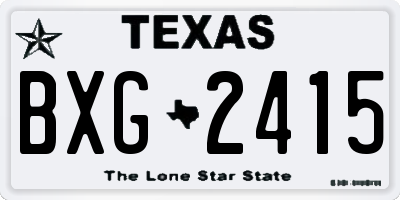 TX license plate BXG2415