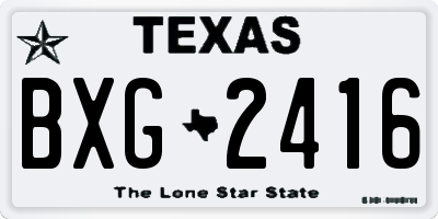 TX license plate BXG2416
