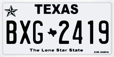 TX license plate BXG2419