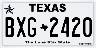 TX license plate BXG2420