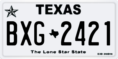 TX license plate BXG2421
