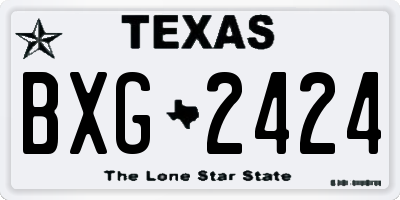 TX license plate BXG2424