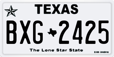TX license plate BXG2425