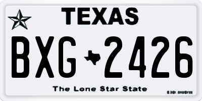 TX license plate BXG2426