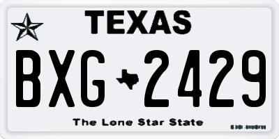 TX license plate BXG2429