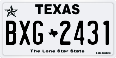 TX license plate BXG2431