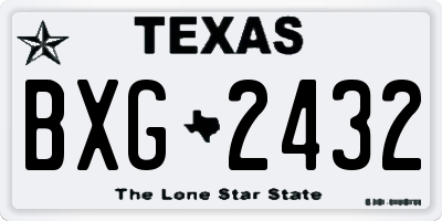 TX license plate BXG2432