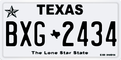 TX license plate BXG2434