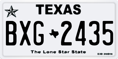 TX license plate BXG2435