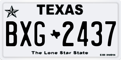 TX license plate BXG2437