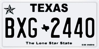 TX license plate BXG2440