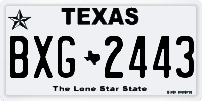 TX license plate BXG2443