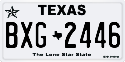 TX license plate BXG2446