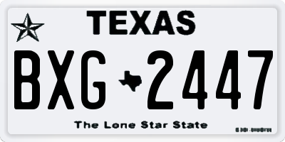 TX license plate BXG2447