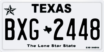 TX license plate BXG2448