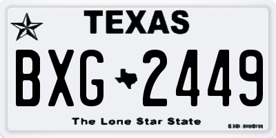 TX license plate BXG2449