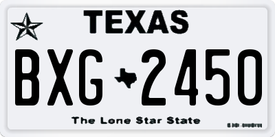 TX license plate BXG2450